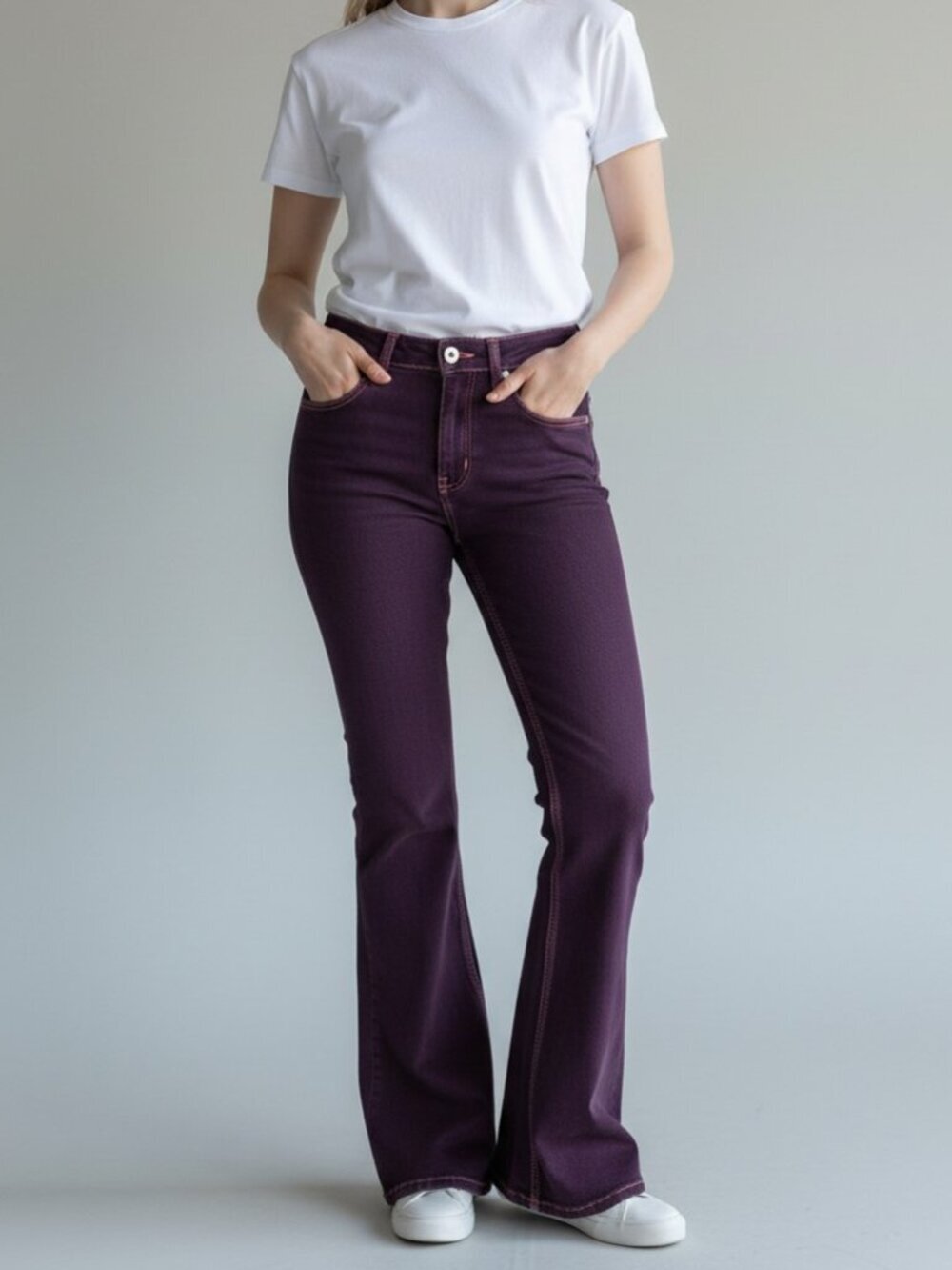 Buffalo David Bitton purple flare women's jeans Size 25 denim festival bohemian